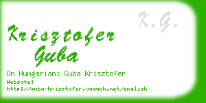 krisztofer guba business card